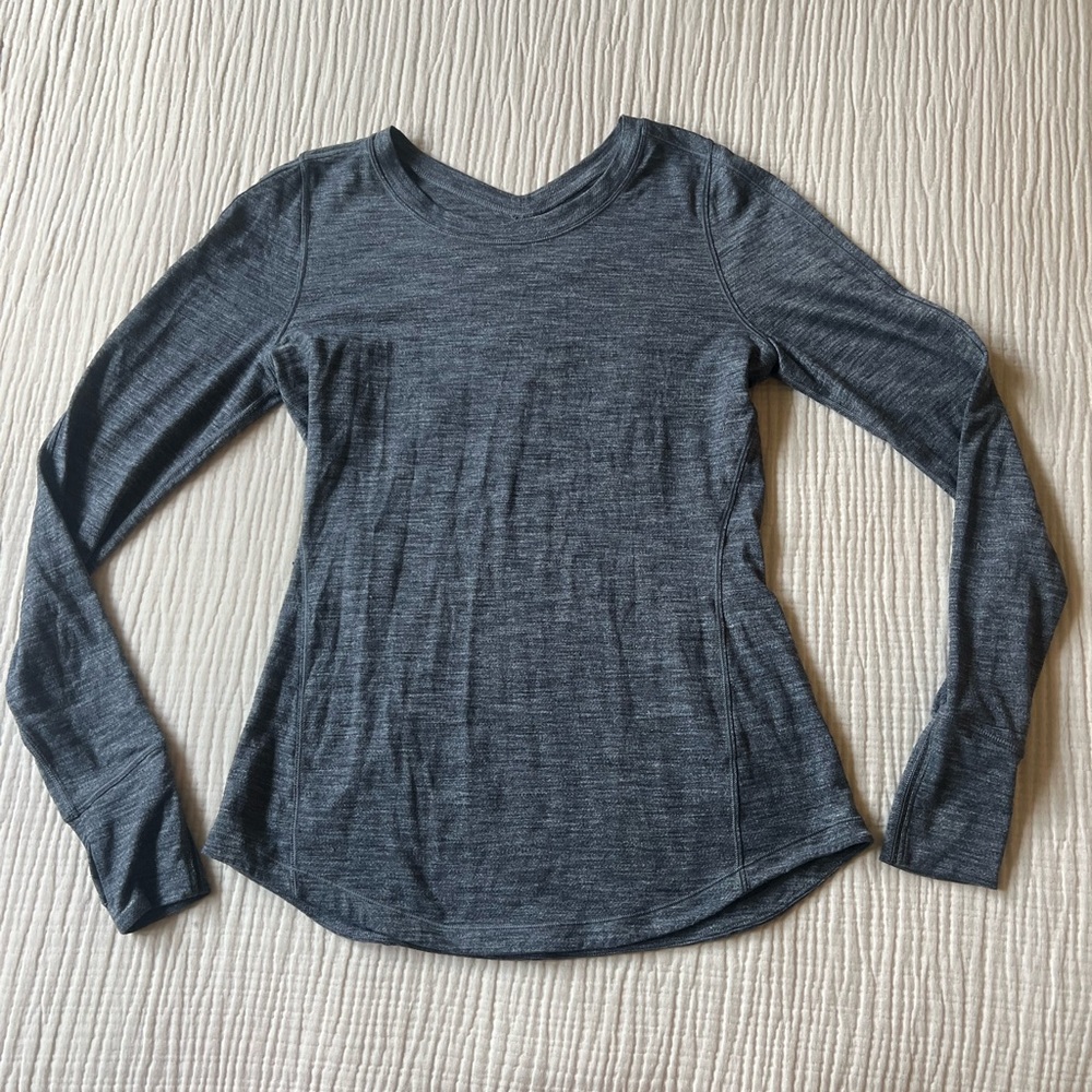 lululemon athletica Women's Long Sleeve V-Neck Top - Charcoal Gray